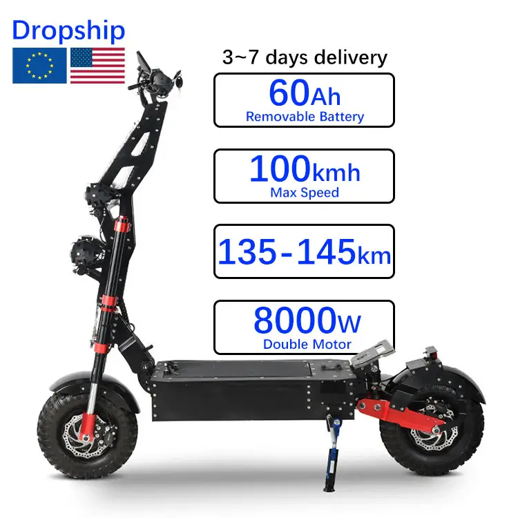 Dropship fuoristrada impermeabile per adulti Stand Up doppio motore a lungo raggio grande ruota fuoristrada Scooter elettrico