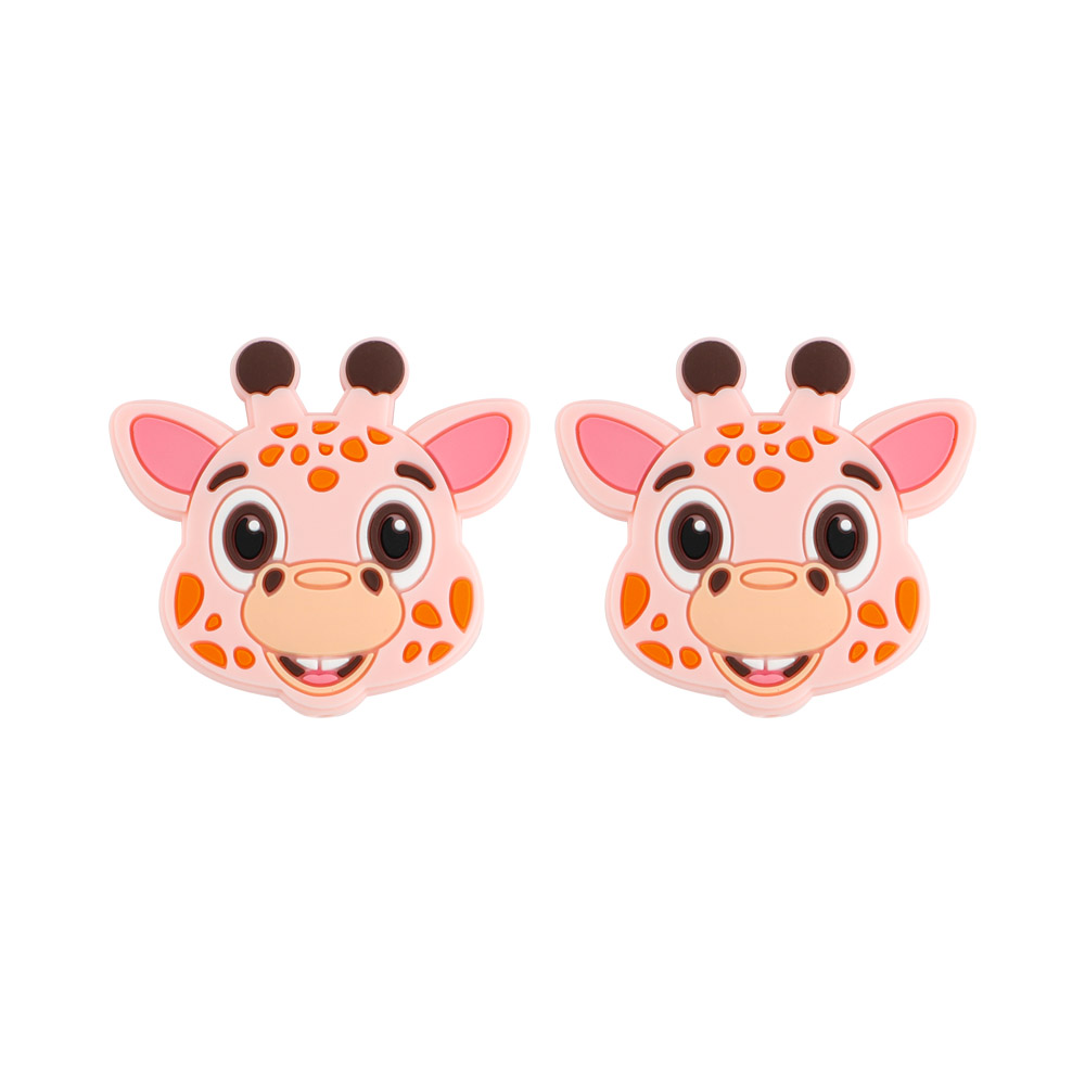 Perle focale tête de cerf Rose Bonbon SA166
