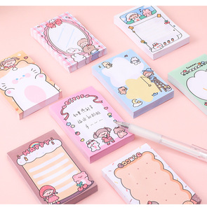 Cute Girl Cartoon 80-Page <strong>Notebook</strong> Portable Small <strong>Memo</strong> Pad Ins Style Stick-On <strong>Notes</strong> for Writing for School and Office Use 6*9cm