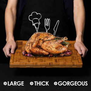 Thêm lớn hình chữ nhật gỗ thớt với nước trái cây rãnh <span class=keywords><strong>butcher</strong></span> khối thớt cho nhà bếp sử dụng - Product Image 3