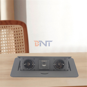Toma de corriente estándar alemana versátil, toma de corriente emergente amortiguada, toma de escritorio, toma de mesa emergente con USB tipo C multifuncional - Product Image 5