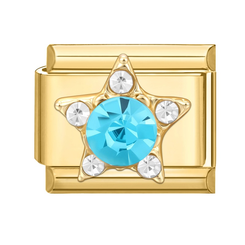 Estrella de cinco puntas de diamante azul