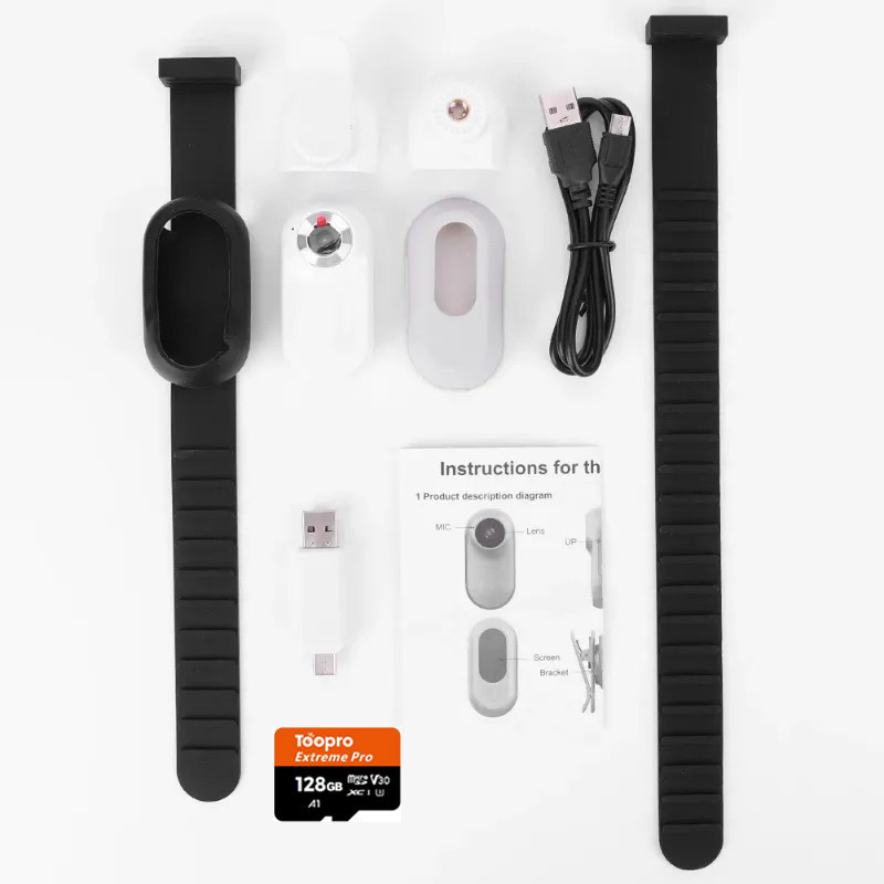 White thumb camera-128gb card-pet collar
