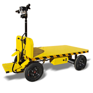 Motorized Flatbed <strong>Cart</strong> with Stand-Up Driving and Arc Guardrail for Airport Baggage Handling - Product Image 2