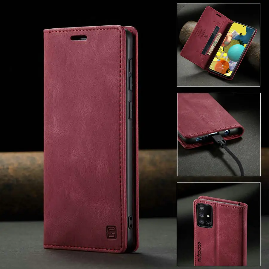 Flip Wallet Leather Phone Case Voor Samsung Galaxy M01 A01 Core M01S M31S M51 A42 Note 1 20 Ultra Plus s2 S3 Mini Magnetische Cover