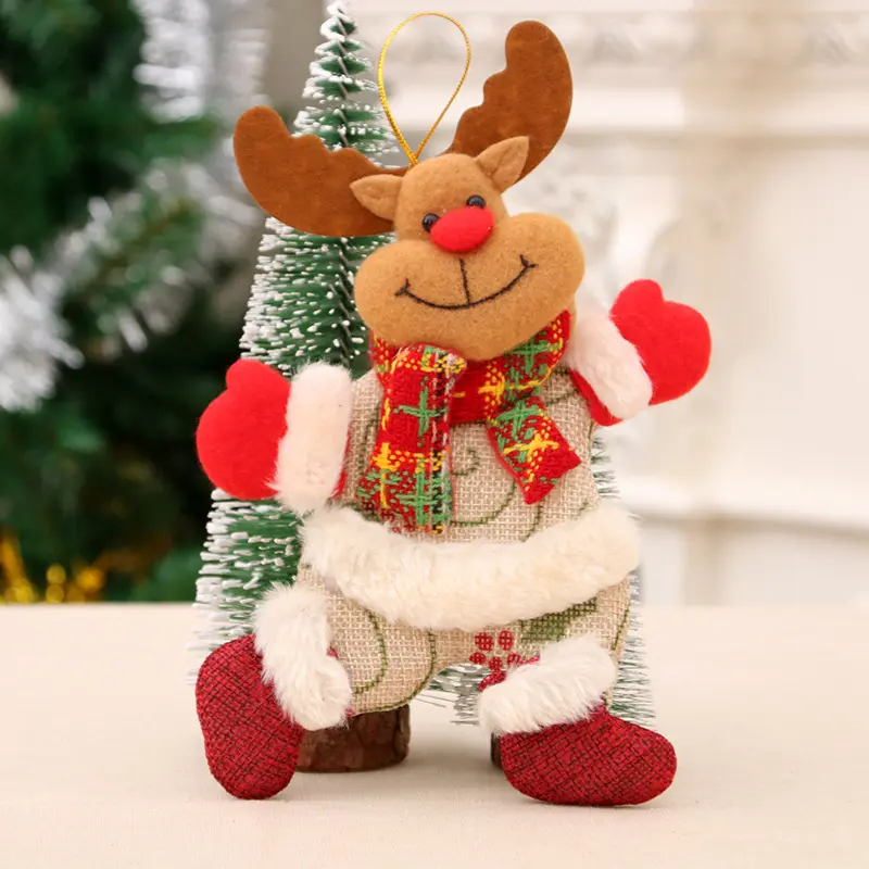 Christmas Tree Accessories Doll Dancing Old Man/Snowman/Deer/Bear Small Pendant Gift