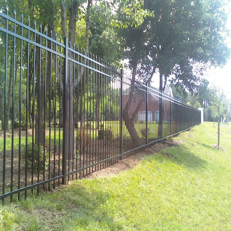 Recinzione in euro zincata a caldo resistente con palette in acciaio battuto domestico con steccato perimetrale con cancelli
