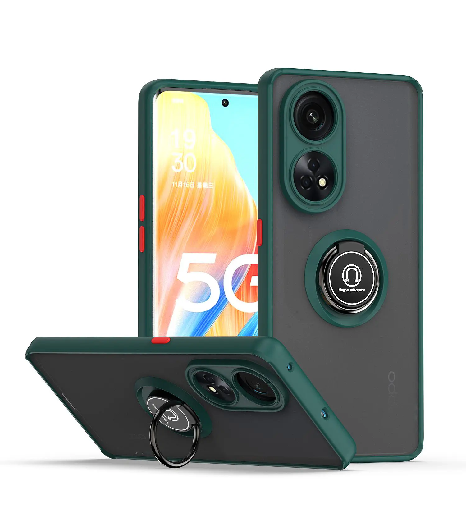 Preço barato para OPPO Reno8 T 5G PC Case Tampa plástica do telefone móvel, Floding Holder Phone Case para OPPO Reno8 T