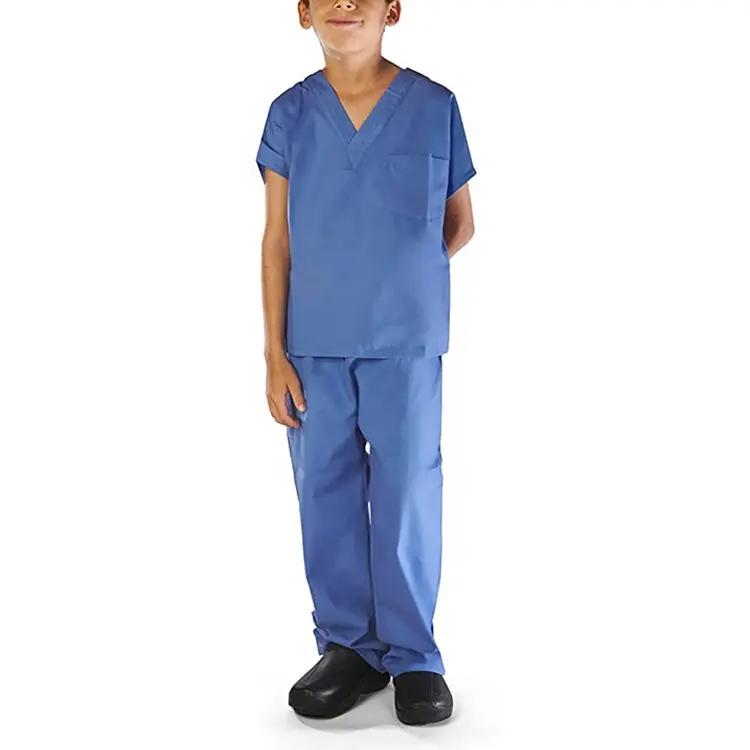Hot selling Nursing scrubs Unisex Hospital Staff Children's Scrub Set Medical Scrubs Uniform for Kids