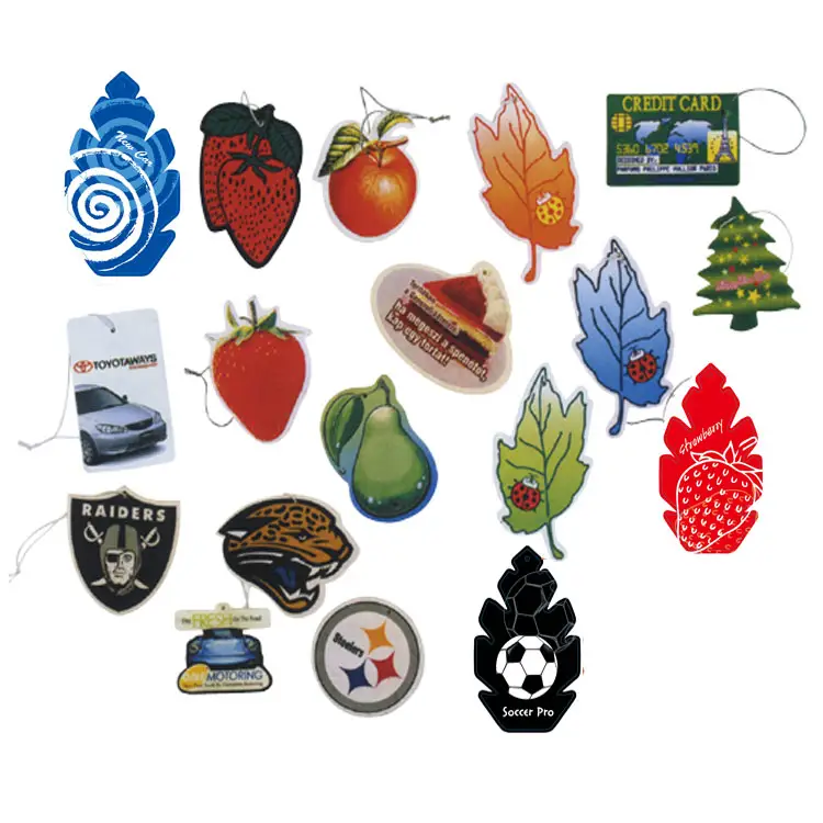 Factory Promotional Custom Logo Hanging Car Air Freshener Eco-Friendly Perfumed Paper Cologne Lily Fragrance Apple Air Freshener