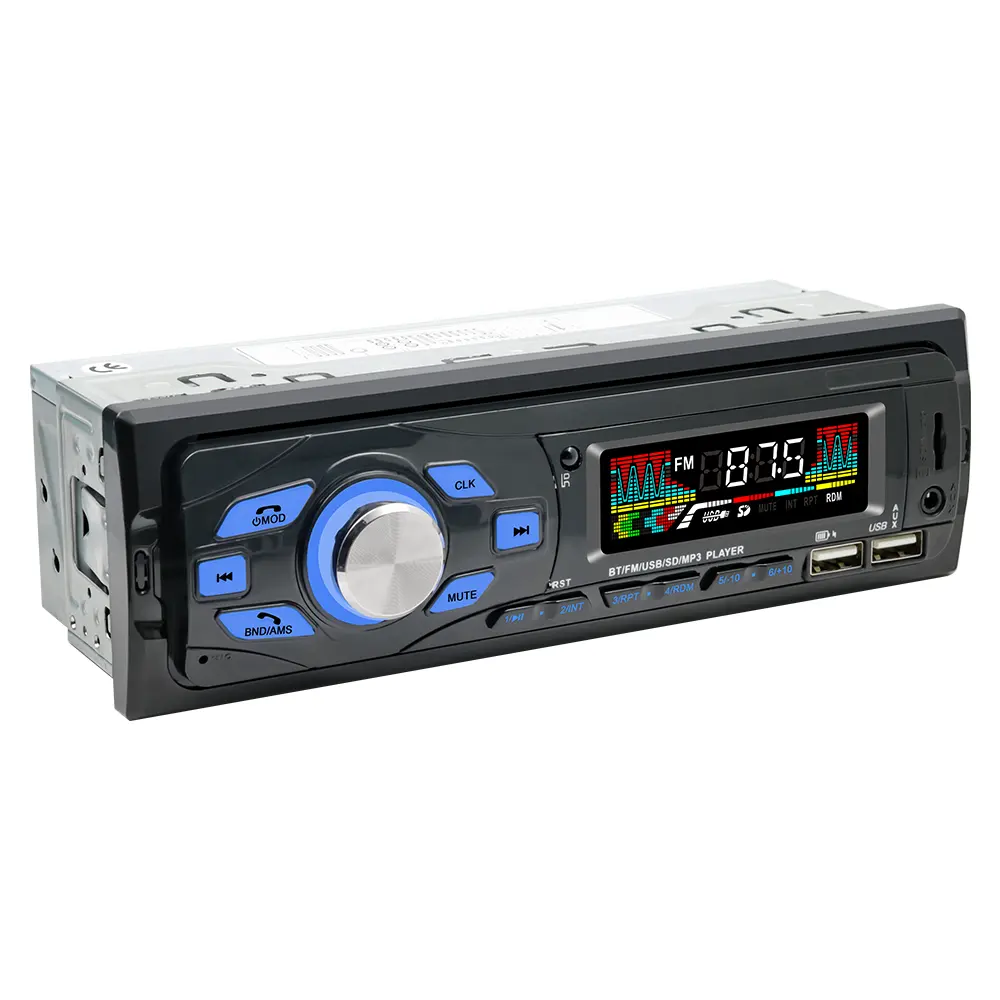 シングル1ディン4インチカーステレオmp3 (BT AUX IN USB TFカード付き) FMカーラジオmp3 (AI音声アシスタント付き)