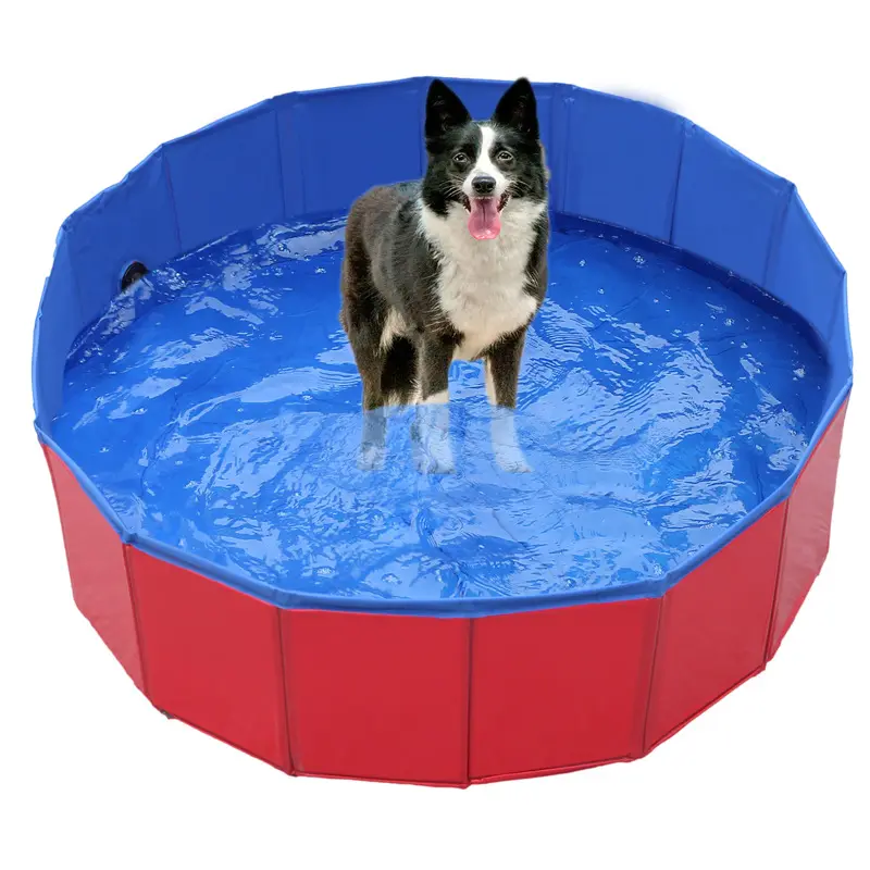 Logotipo personalizado da banheira de plástico da piscina do animal de estimação dobrável piscina para cães grandes