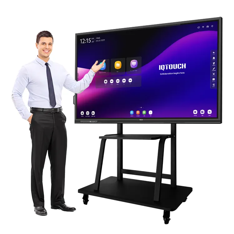 Kelas sekolah mengajar layar sentuh 65 75 86 inci Panel datar elektronik papan putih Digital interaktif papan tulis papan pintar