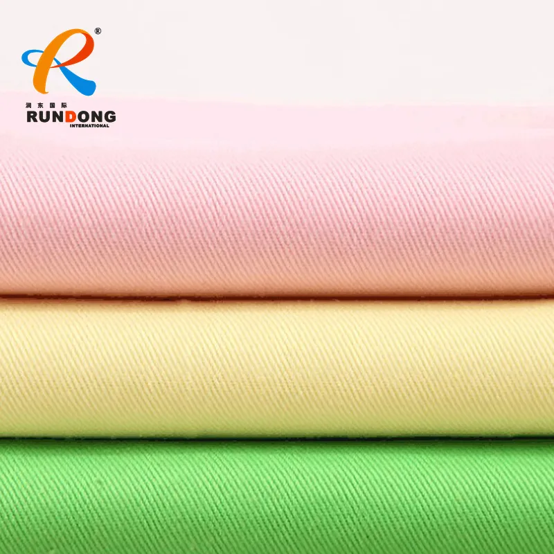 Rundong Großhandel Arbeits kleidung aus einfachem Polyester Twill Stoff CVC 60*40 235GSM Telas Tecido