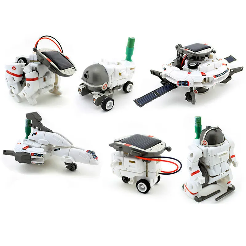 6 em 1 Solar DIY Montar Robô Modelo Brinquedos Crianças SATEM Aprendizagem Educacional Ciência Espaço Construção Brinquedos Com Solar Powered