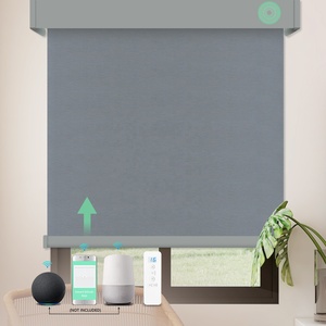 Google Tuya WiFi App Remote Control Polyester Fiber Shading Blackout <strong>Battery</strong> <strong>Driver</strong> Smart Motorized Roller Blinds for <strong>window</strong>