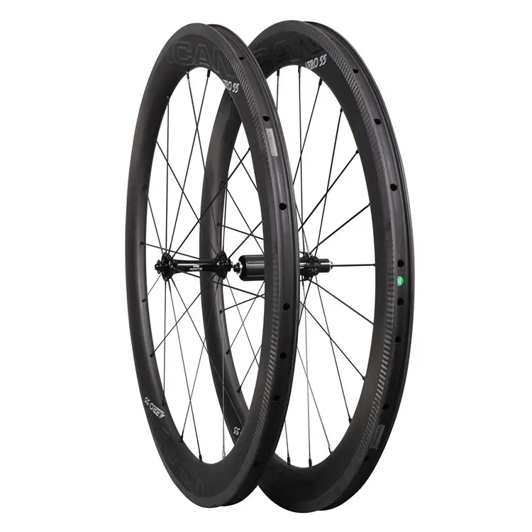 Roues de vélo de route en carbone 55mm, pneu chinois bon marché de 25mm de largeur W56C, nouveau