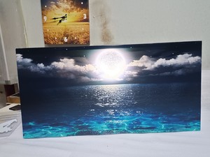 月夜帆布画风景海报和版画海滨风景壁画客厅家居装饰画