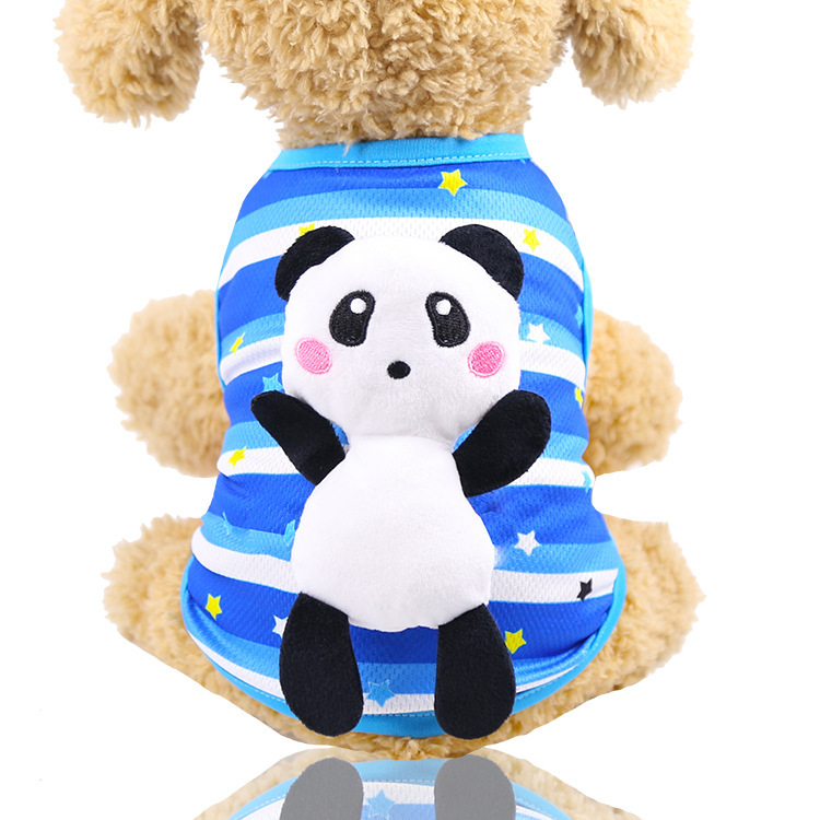 Blue striped panda mascot vest