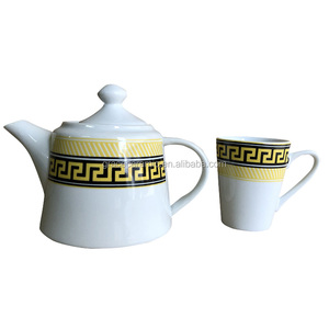 <strong>Libyan</strong> Market Customized Design Ceramic Porcelain Tea Pot Cups 5pcs Tea <strong>Coffee</strong> Sets - Product Image 2