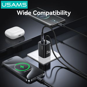 USAMS CC268 PD 20w Gan telefon evrensel adaptörleri abd Plug tipi C Usb 8 Pin hızlı şarj Mini taşınabilir hızlı şarj - Product Image 6