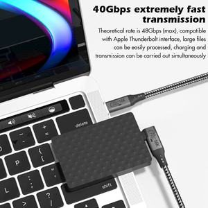 สาย USB4.2 80Gbps 240W ชาร์จเร็ว USB C TO USB C สายข้อศอกรองรับคู่16K 60Hz เข้ากันได้กับ Thunderbolt 5 - Product Image 5