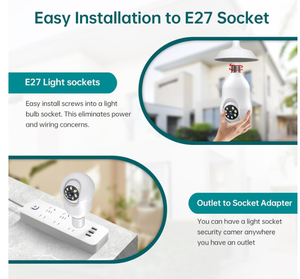 Akıllı ampul güvenlik kamera 360 ° PTZ 2MP renk/IR gece görüş 2 yönlü ses hareket izleme kapalı kullanım için uygun olabilir - Product Image 6