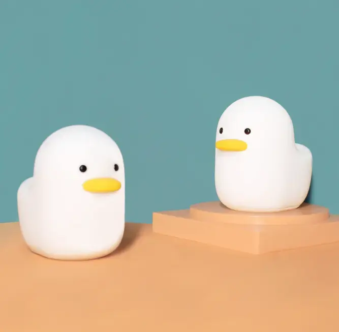 Newish personalizzato skin-friendly Baby Cute night light Little duck con funzione di spegnimento automatico della luce