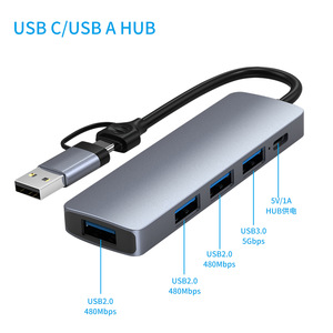 Многофункциональный Usb C концентратор 5-в-1 Тип C концентратор 60 Вт Pd Type C для зарядки и концентратор