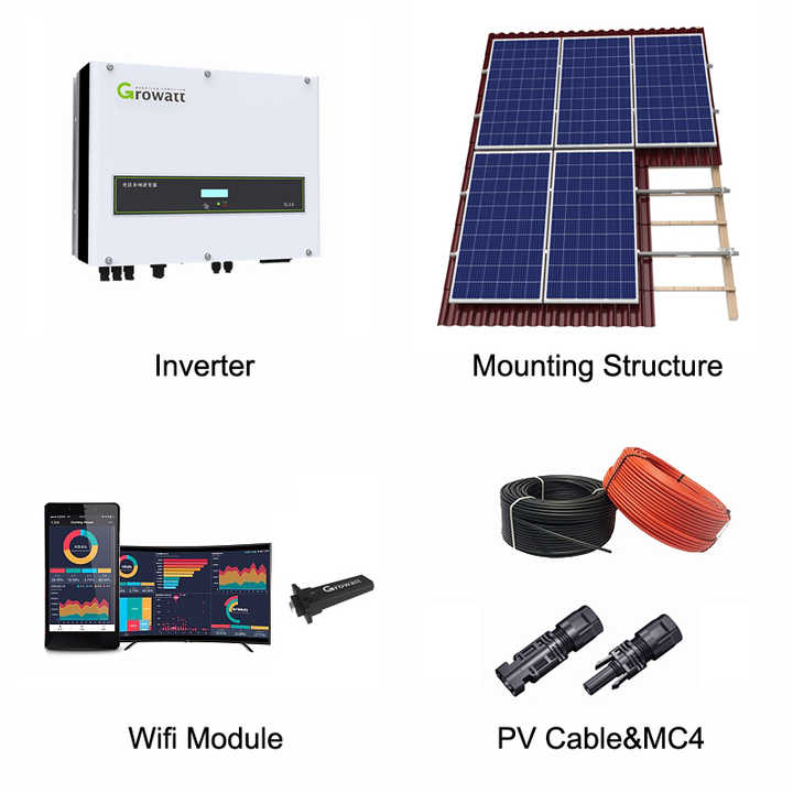 Solar Panel Kit Power Generator Off Grid 5Kw 10Kw 20Kw Battery Storage Hybrid Solar Power System