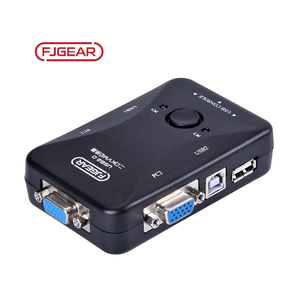 FJGEAR Cheap Price <strong>Kvm</strong> <strong>Switch</strong> for <strong>2</strong> Computer Sharing Keyboard,mouse,U Disk,printer and Monitor