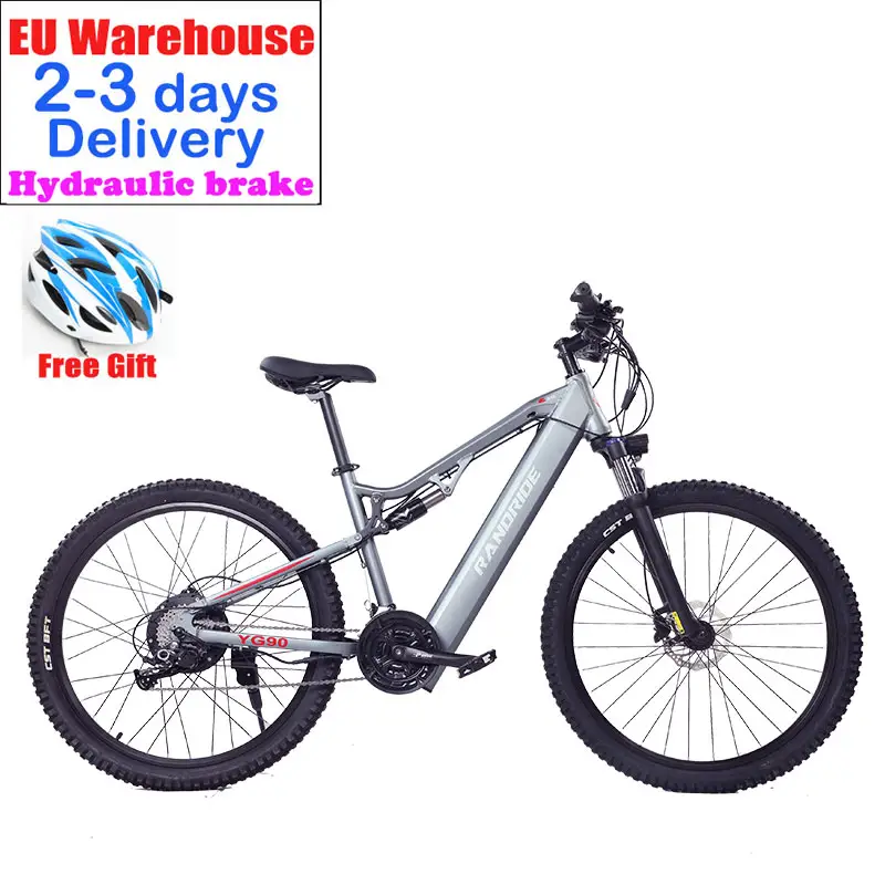 Entrepôt UE yg90 1000w 17ah ebike emtb suspension complète 27.5 pouces bicicletta elettrica france vélo hybride électrique 1000w