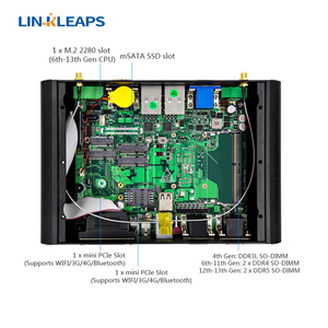 高性能Fanless産業用PC組み込みミニPCボックスPC Intel Core I3 I5 I7第4〜第13世代6 RS485 RS232在庫あり - Product Image 6