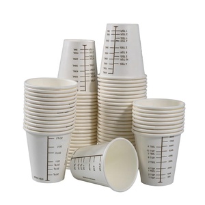 <strong>3</strong> <strong>oz</strong> Disposable PE Coated Paper <strong>Cups</strong> Clear Graduated Measurements for Medicine for Wine Carbonated Drinks Urine Output Intake - Product Image 1