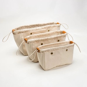 Umwelt freundliche einfache Leinen Material Kordel zug Aufbewahrung beutel Organizer Frauen einfache Make-up-Tasche Leinwand Kosmetik tasche
