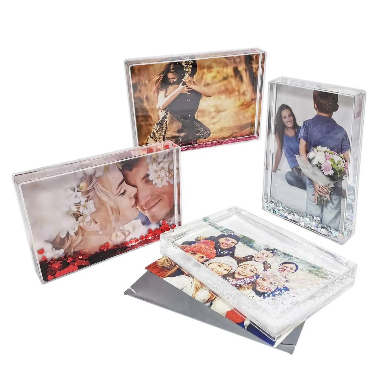 4R Instax resim fotoğraf çerçevesi özelleştirilmiş aşk hediyeler anlık sevgililer günü fotoğraf çerçevesi gümüş altın Glitters