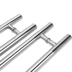 Manufacturer Customized 304 316 Stainless Steel Glass <strong>Door</strong> <strong>Handle</strong> Back To Back Shower Room Metal Round Tube Pull <strong>Door</strong> <strong>Handle</strong> - Product Image 2