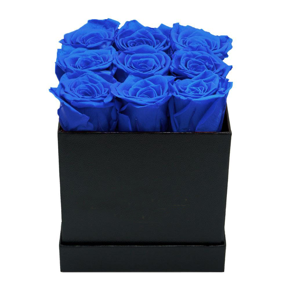 Roses 9pc dans la boîte carrée