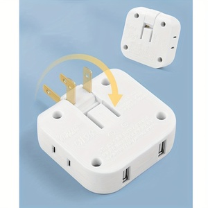 Nuevo Tipo de enchufe de extensión plegable 3 en 1 adaptador de corriente de EE. UU. Rotación de 180 grados convertidor ajustable enchufe de Japón con 2 Usb - Product Image 4
