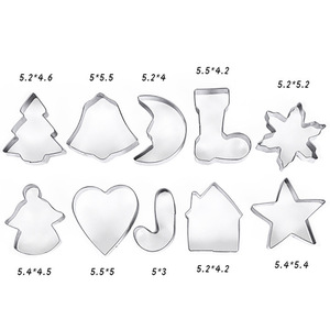 जय क्रिसमस स्टेनलेस स्टील कुकी बेकिंग उपकरण बिस्किट मोल्ड के लिए सेट 3 डी क्रिसमस कार्टून पशु कुकी कटर - Product Image 3