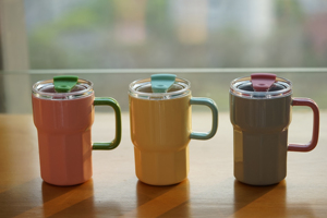 350ml Classic Porcelain Ceramic <strong>Cup</strong> with for Straw Lid Large Capacity Travel Tumbler for Hot/Cold Beverages and Milk New
