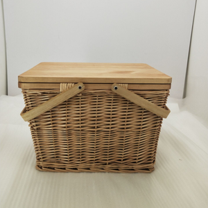 Giỏ Dã Ngoại <span class=keywords><strong>Kmart</strong></span> Hình Chữ Nhật Màu Xanh Lá Cây, Giỏ Đựng Đồ Ăn Ngoài Trời Có Nắp Bằng Gỗ Và Tay Cầm - Product Image 3