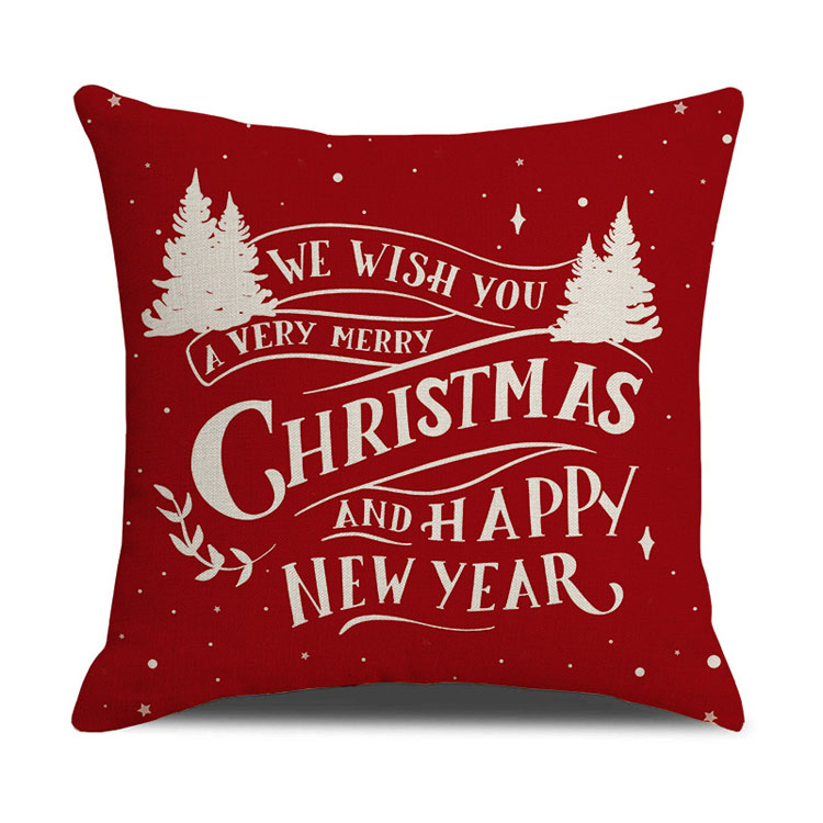 New Style Home Decor Christmas Day Pillow Case Factory Direct Sale Linen Cushion Cover