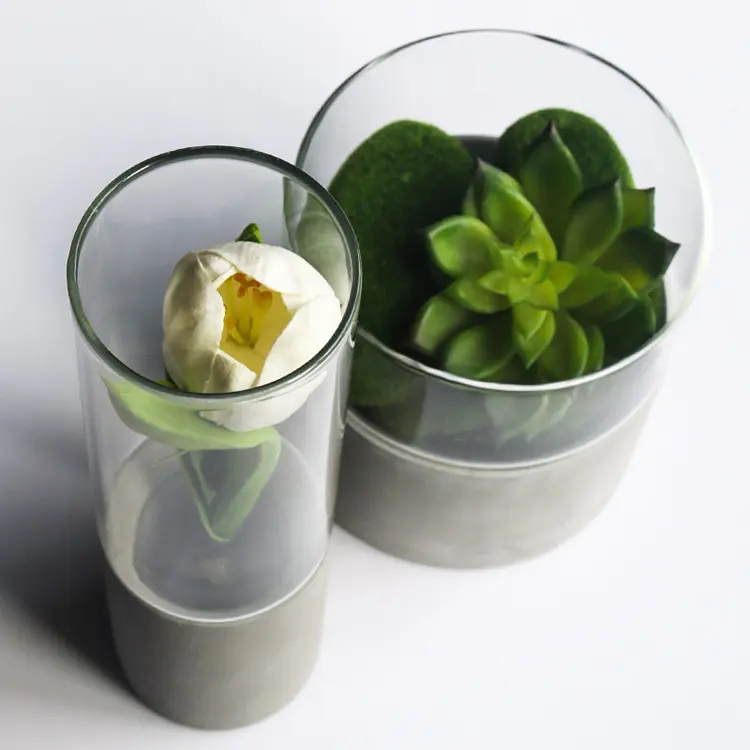 2023 Großhandel Wohnkultur billig Acryl klar hohen Zylinder Glasvase moderne Hochzeits vase