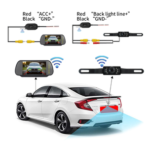 Easy Installation <strong>7</strong> Inches Wireless HD Night Vision <strong>Reverse</strong> Car <strong>LCD</strong> Monitor Mirror Rear View Backup Camera Kit - Product Image 6
