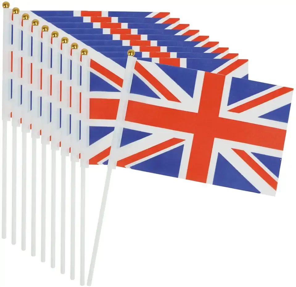 Großhandel günstiger Preis England Vereinigtes Königreich Nationaler Bundesein Großbritannien britische Stickflagge Union Jack kleine Mini-Handflaggen