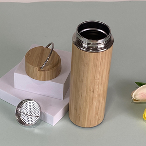 Cốc Uống Trà Du Lịch Bằng Gỗ 500Ml Chai Nước Bằng Thép Không Gỉ Bằng Tre Có Nắp Tre - Product Image 5
