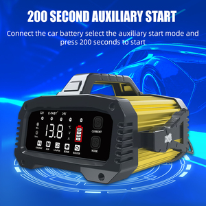 En iyi seçim TK-2500 tam otomatik 12V25A 24V1 5A pil şarj cihazı kurşun asit Lifepo4 araba Scooter 200 saniye yardımcı başlangıç modu