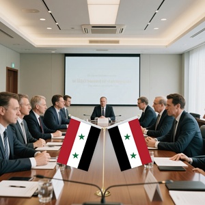 Cờ Syria Cờ bàn hai mặt 14x21cm với mô hình ngôi sao đôi khác biệt trang trí văn phòng tại nhà - Product Image 4