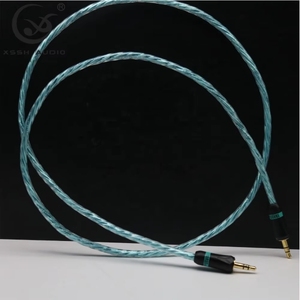Línea de interconexión auxiliar Enchufe estéreo de 3,5mm a 2 RCA Hi-end HIFI 3,8 MM Dia. Cable de audio de extensión plateado OFC para auriculares - Product Image 2